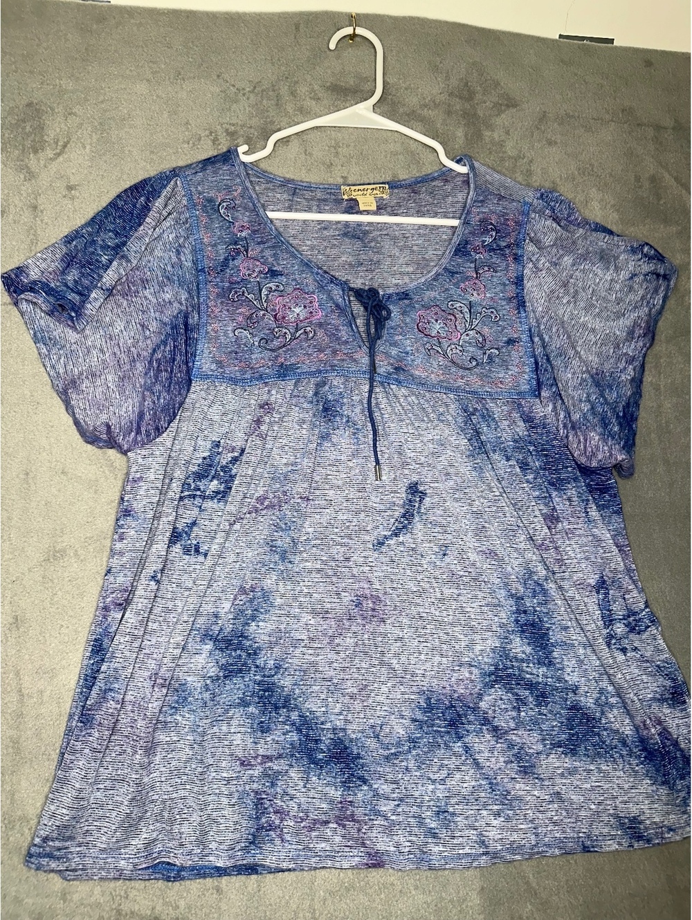 Y2K style Tie Dye Womens blue blouse